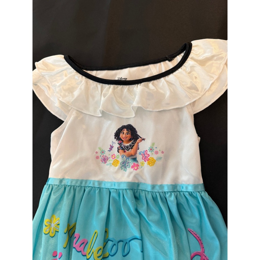Disney Encanto Mirabel Madrigal Girls Nightgown Dress White Teal Size 6 - Picture 3 of 12